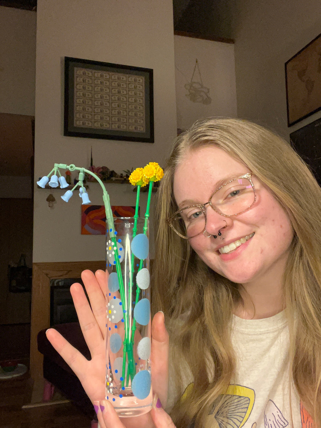 Blue Floral Vase