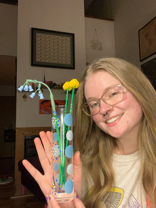 Blue Floral Vase