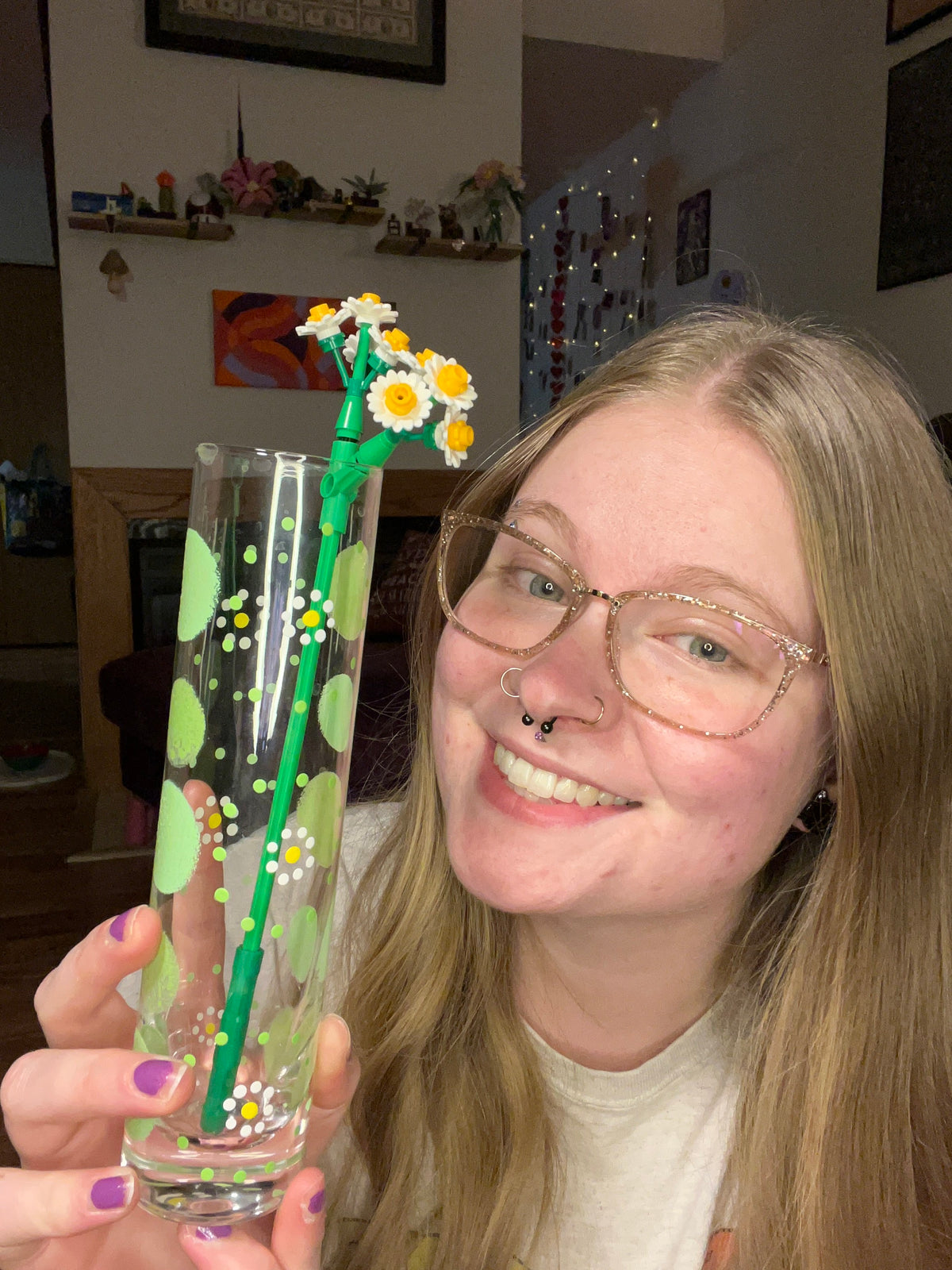 Green Floral Vase